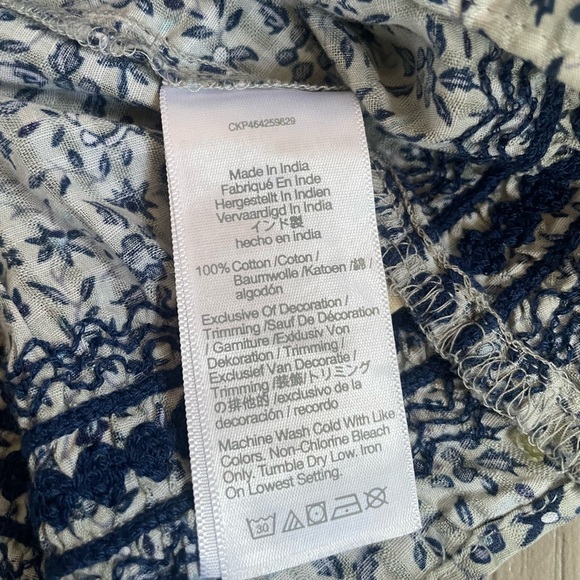 Madewell Jeanette Crop Top Florentine Floral Blue Size Large NWT Boho - Picture 10 of 15